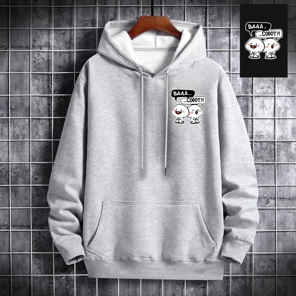 INDOSAN-SWEATER HOODIE BAA COT-HOODIE DISTRO BAHAN FLEECE MOTIF GAMBAR DTF PRINTING-REAL PICT-BISA COD