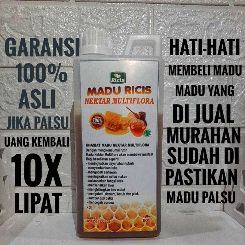 [[ASLI 100%]]MADU ASLI MULTIFLORA MADU RANDU MADU HUTAN LIAR ASLI MURNI ALAMI 1000 GRAM MADU RICIS