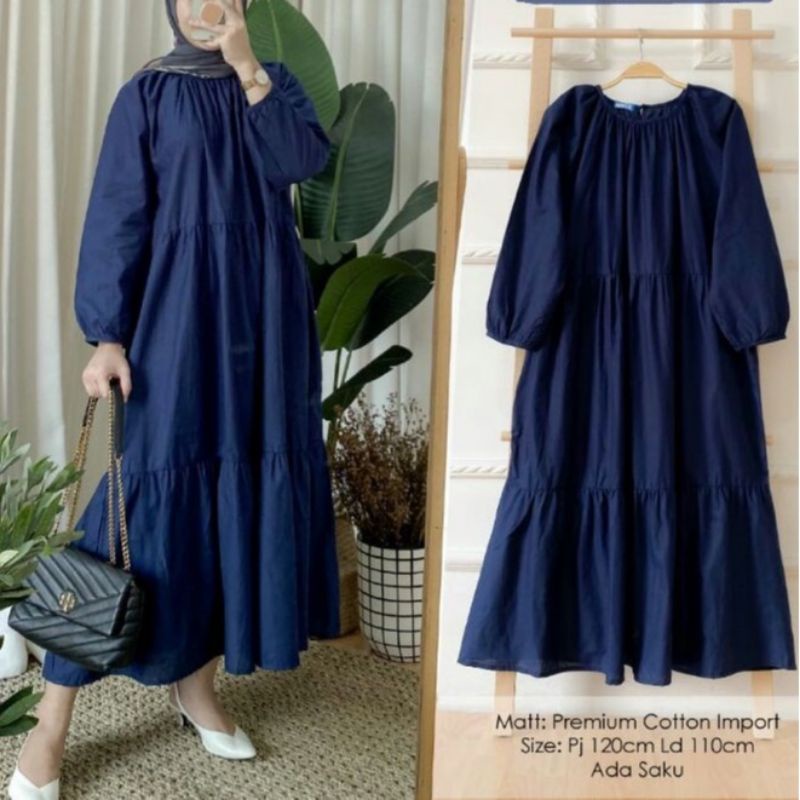 Sabrina midi dress fashion muslim remaja wanita