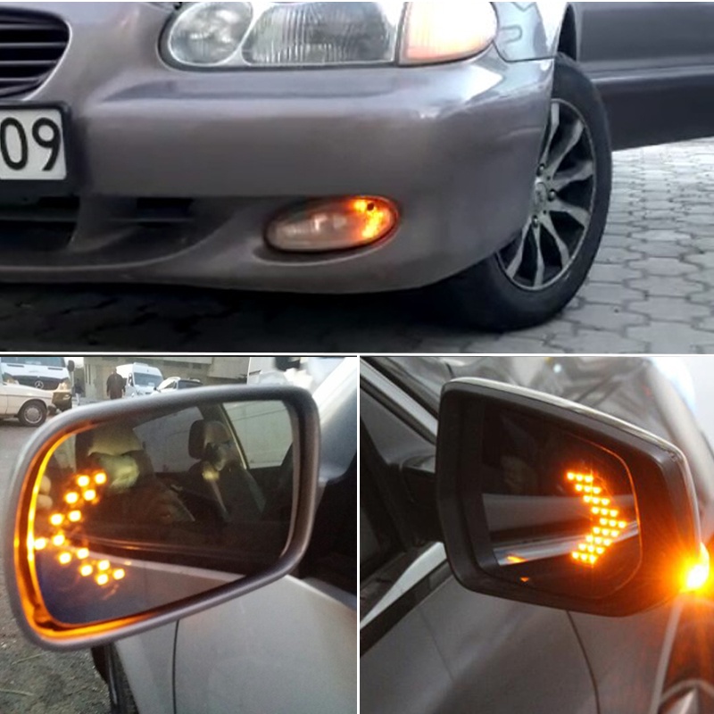 Kaca Spion led Panah Lampu Spion led panel Indikator Spion Sein Lampu Mobil led Spion light style Merah Kuning