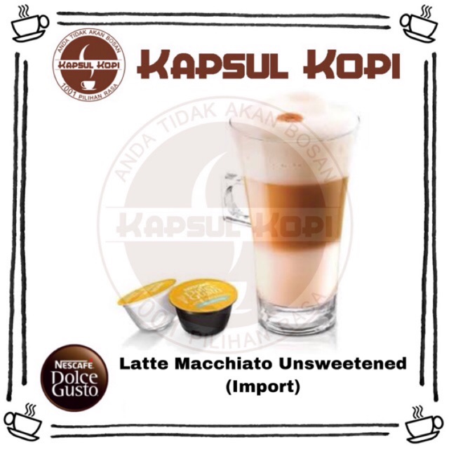 

Latte Macchiato Unsweetened Ecer Kapsul Kopi Nescafe Dolce Gusto Impor