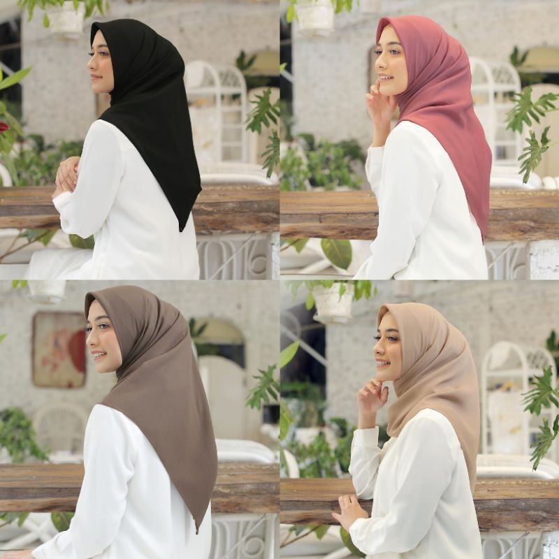 Voal Plain HL Heavenlights  Creme / Hijab Voal Segiempat Premium Ultrafine Scarf