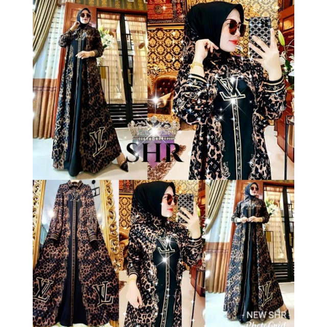 ready Maxi dress SHR ORI leopard bhn SCUBA import