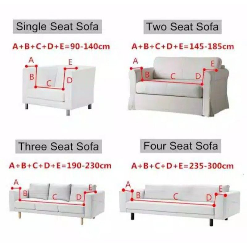 COVER SOFA SEATER sarung sofa elastis stretch elastic - CREAM SMILE