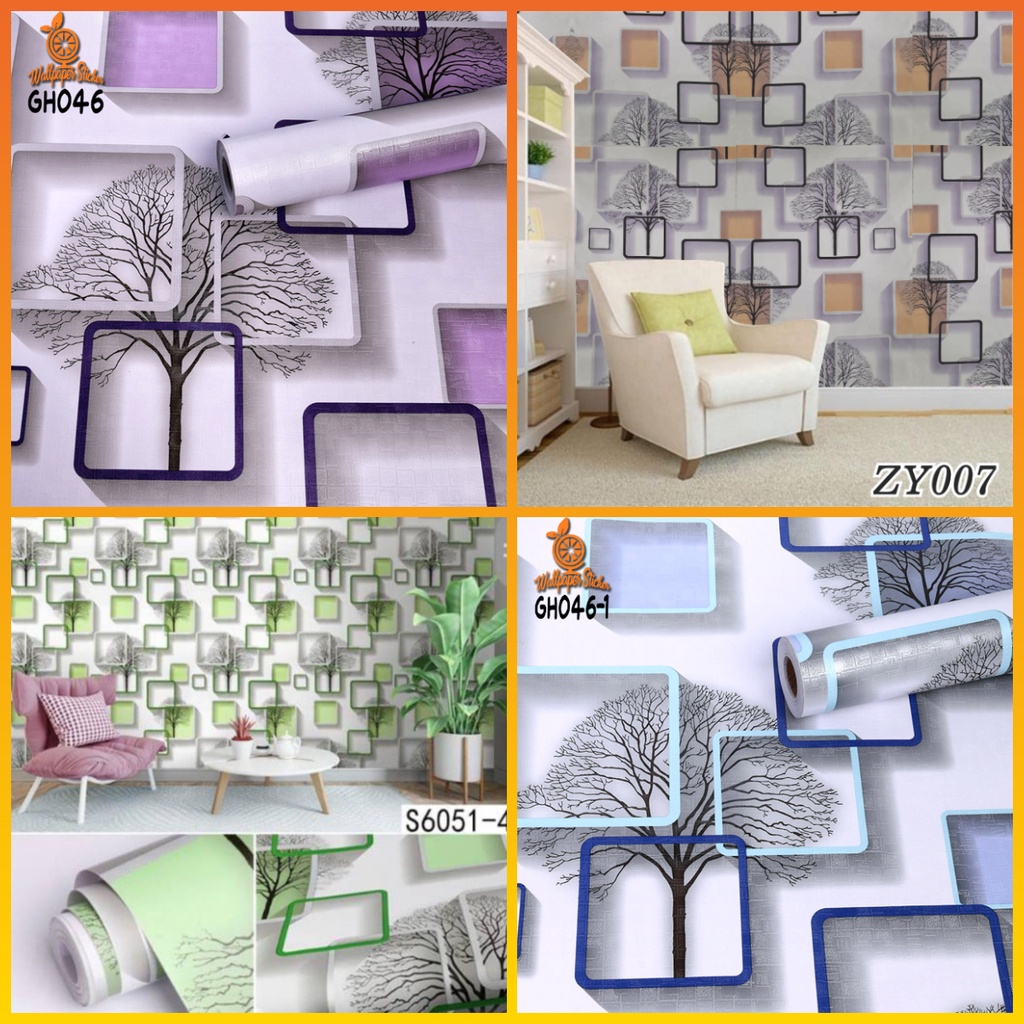 Wallpaper Stiker Dinding Wallpaper Stiker Wallpaper dinding Kode Kotak 3D Best Seller UK45CM X 4M
