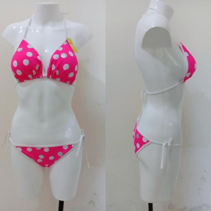 Bikini Tali Samping Warna Pink Polkadot Sexy