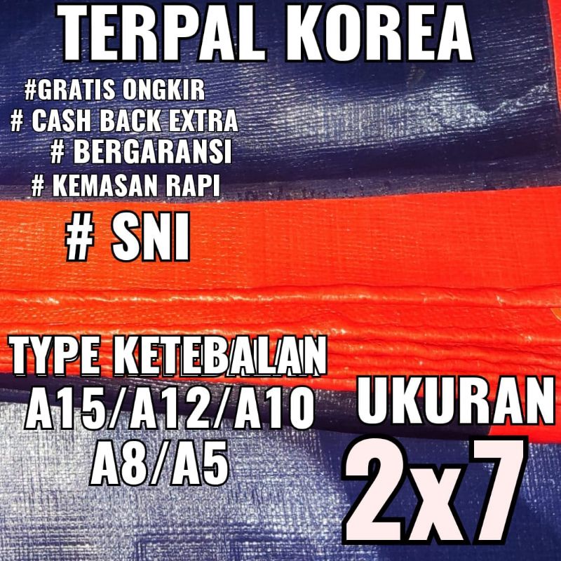 TERPAL KOREA A15 A12 A10 A8 A5 UKURAN 2X7 METER