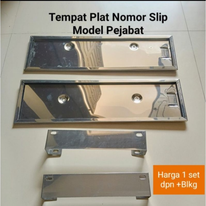 Tempat Plat Nomor Model Slip Pejabat Stainless