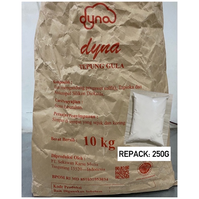 REPACK: 250G - DYNA GULA HALUS/ TEPUNG GULA