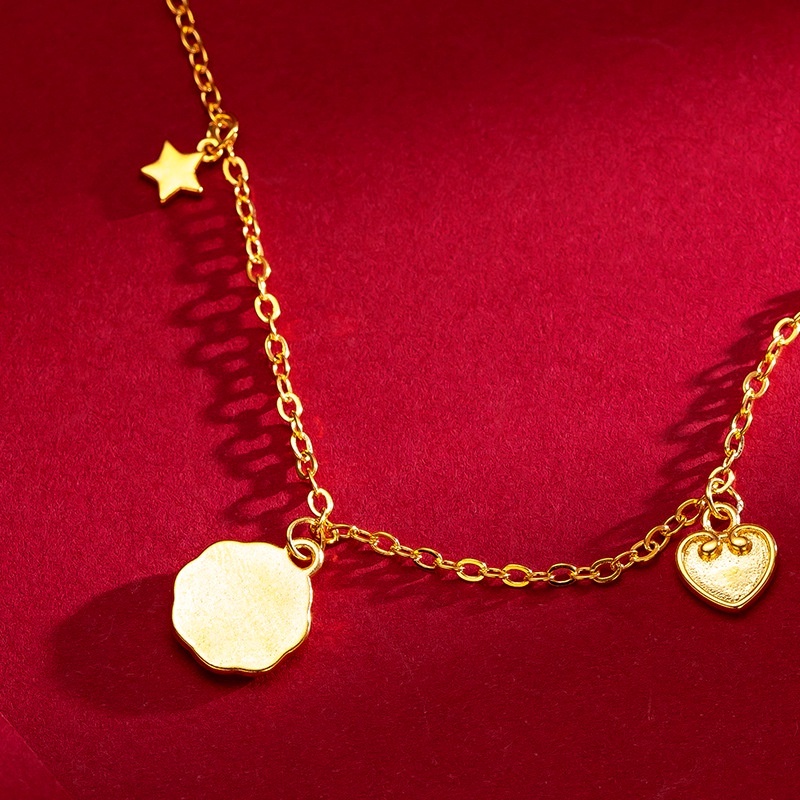 Goldkingdom Perhiasan Fashion 24K Bangkok Aksesoris Ready Stock Bunny Heart Star Gelang Wanita Lucu Minimalis Serbaguna