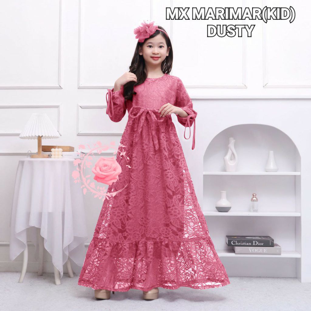 MX MARIMAR KID / UMUR 4 sampai 13tahun / dress brukat TERLARIS TERBARU / DRESS PESTA ANAK