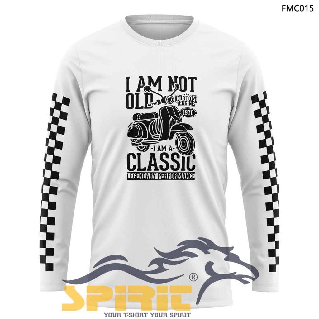 baju motor classic vespa raider lengan panjang pria premium distro cotton combet 24s sablon dtf