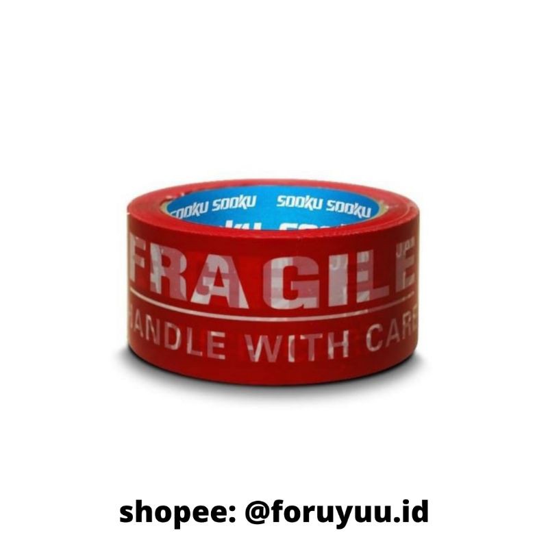 

《FORUYUU.ID》 SOOKU OPP FRAGILE RED UKURAN 2 INCH 85 YARD / LAKBAN FRAGILE 25 INCH 85 YARD