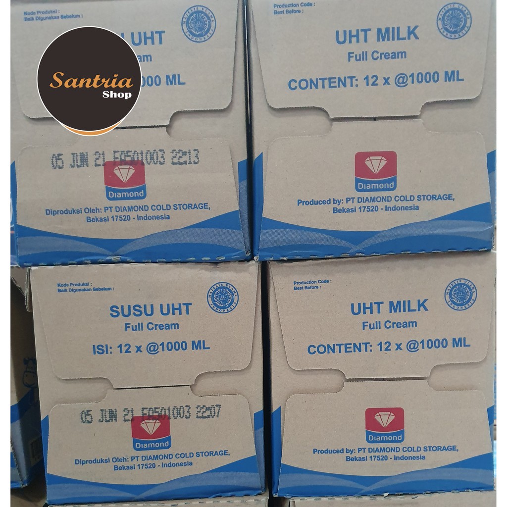 

Susu UHT Diamond Full Cream (1 Karton / 1 LUSIN ) BOGOR