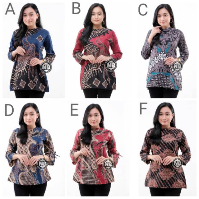 BAJU BATIK WANITA MODERN MONALISA GENES M,L,XL asli PEKALONGAN