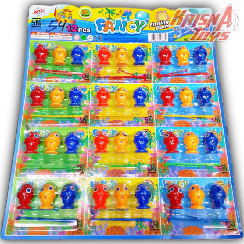 MAINAN ANAK PANCINGAN IKAN SET/FISHING GAME/PANCINGAN IKAN MAINAN isi 12set/Lembar