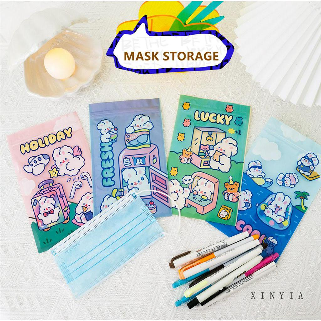 Lucu Kelinci Packing Sealed Bag Mask Storage Bag Snack Seal Bag