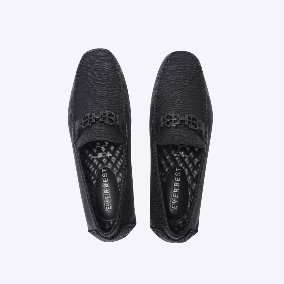 SEPATU PANSUS KULIT EVERBEST PRIA ORIGINAL LOAFER BRANDED HITAM EM60