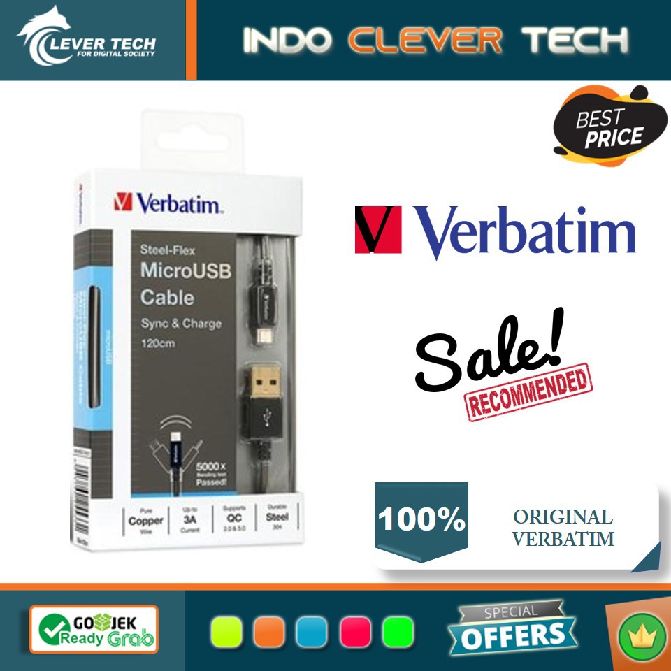 Verbatim Steel Flex Micro USB Cable 120cm 65533