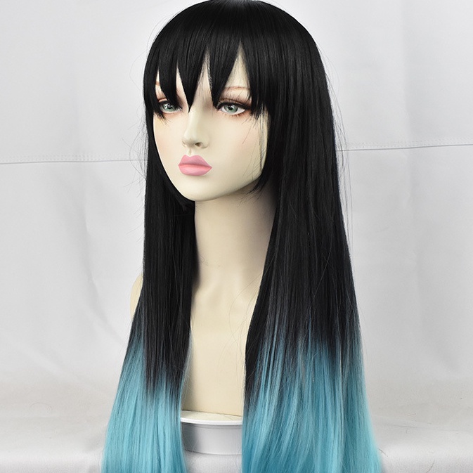 LOL-66 wig inosuke kimetsu no yaiba female version rambut palsu cosplay  demon slayer