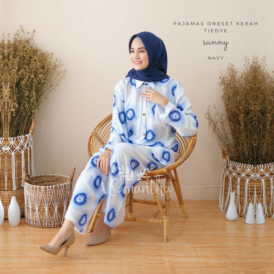 vSamantha - Pajamas Set / Piyama One Set Kemeja Tie Dye