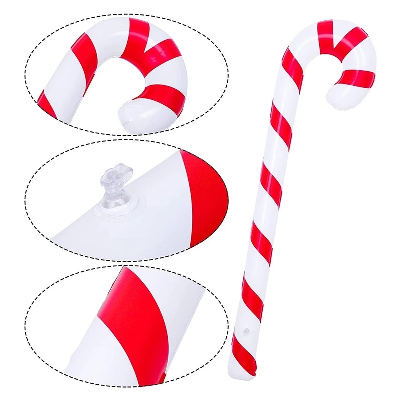 [Christmas Home Decoration Products] [ 1PC Inflatable Christmas Canes Lollipop Balloons ] [Toy Christmas Canes Lollipop Balloon][Xmas Home Decor Accessories]