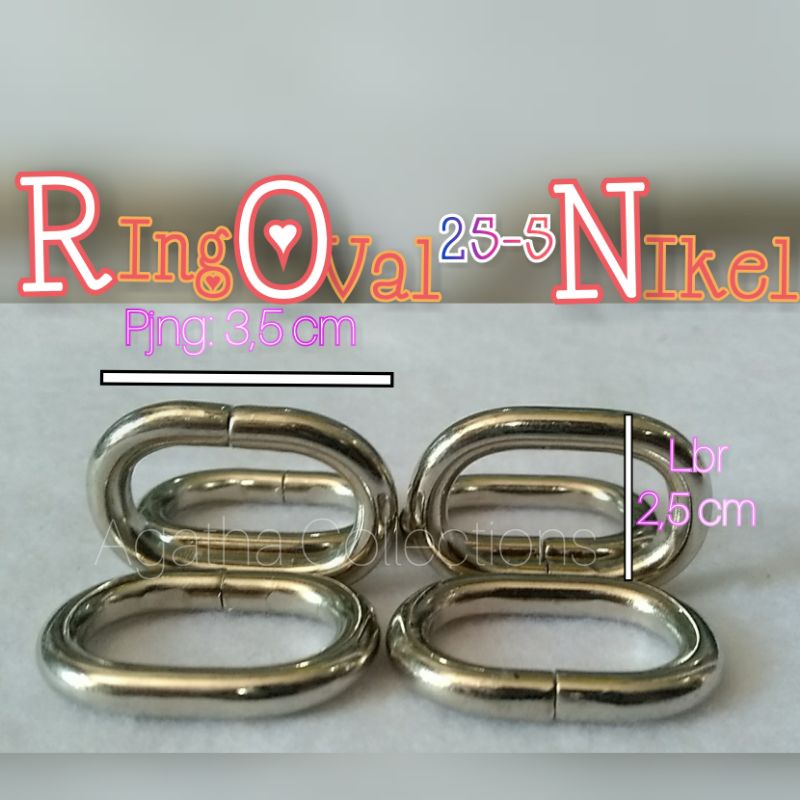 Ring Tas oval nikel / mas 25-5 isi 2biji