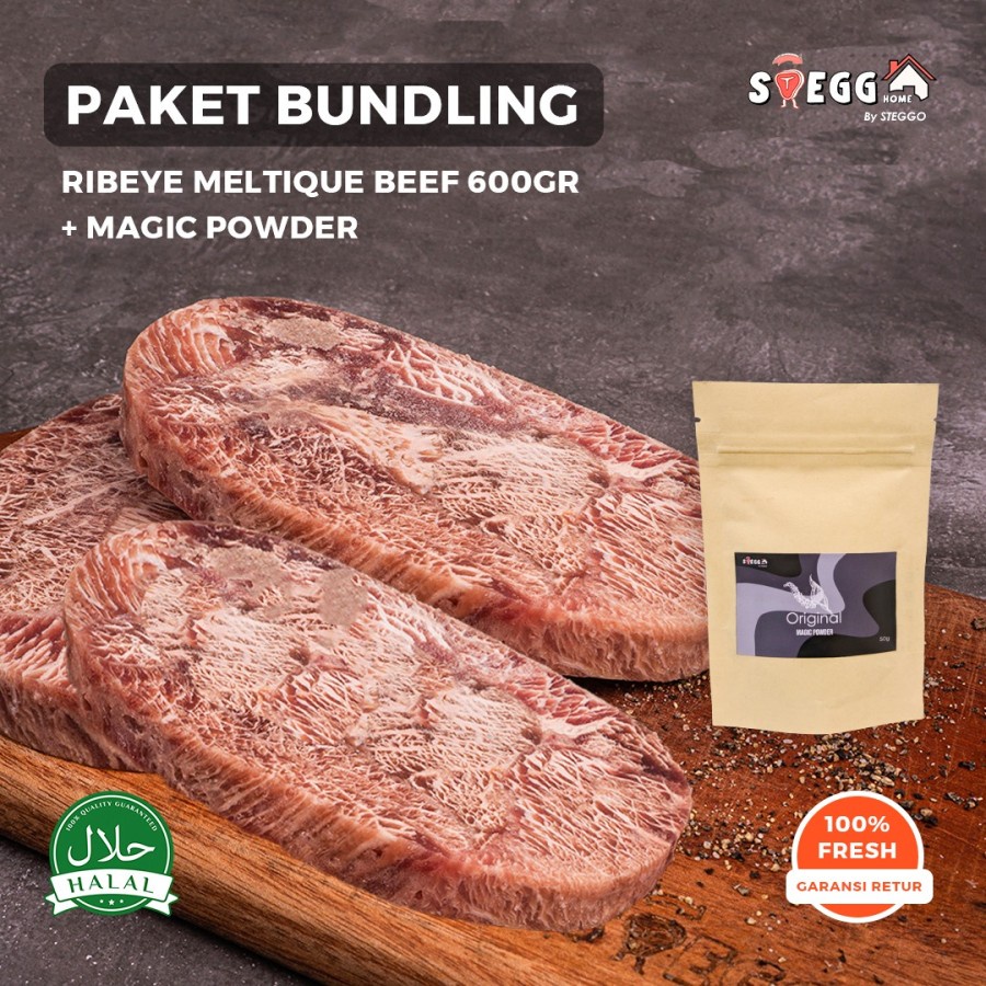 

PAKET BUNDLING RIBEYE 600 GRAM + MAGIC POWDER (HEMAT 30 RIBU)