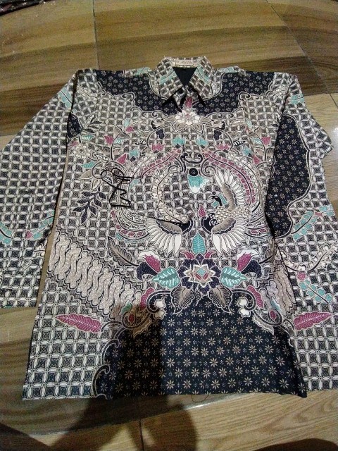 Kemeja Batik Pria Premium Lengan Panjang Casual Furing - Baju Batik Kombinasi Keris Pekalongan Bm27