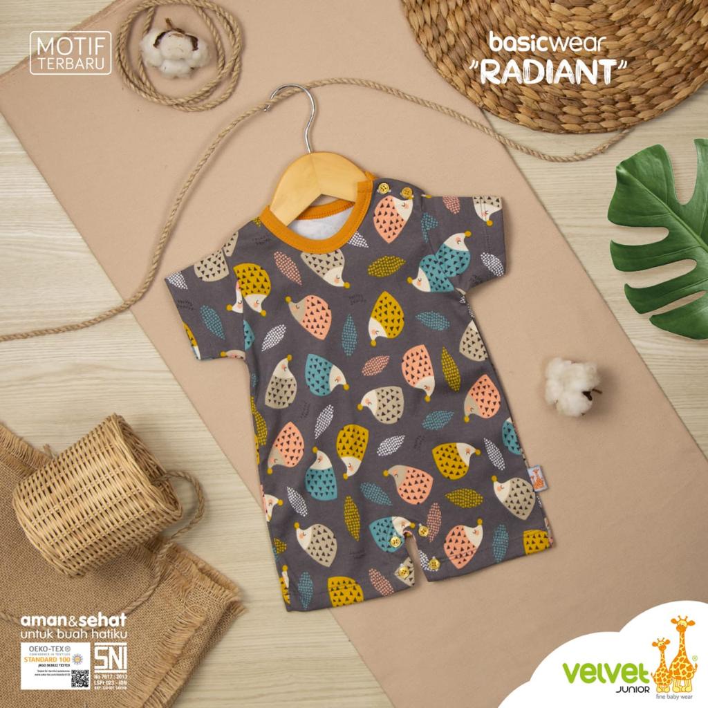 VELVET JUNIOR ROMPER SEGIEMPAT NORTHERN LIGHTS / RADIANT Baju Tidur Velvet Lucu Fashion Anak Bayi Cowok Cewek Terlaris-1