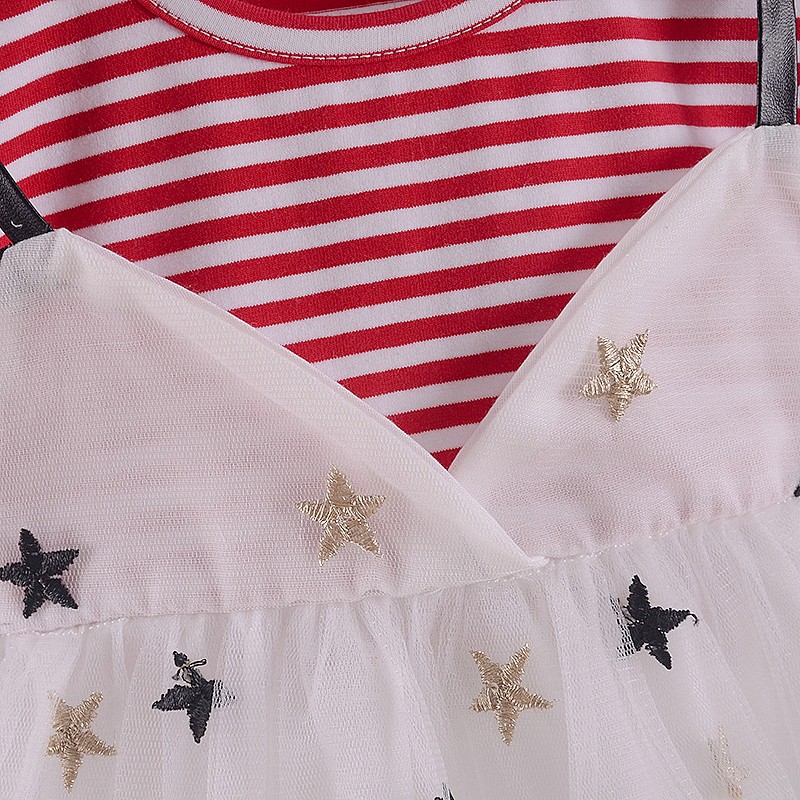 KF Cat Dress anak tutu mini gaun pesta anak/bayi perempuan import 3 bln-2 thn Star lucu katun & kasa-5