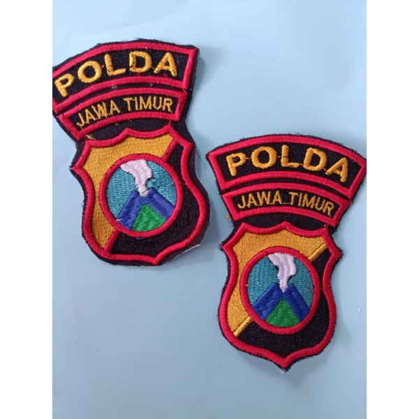 ❤️Termurah❤️Bed bordir Timbul polda jatim logo polda jatim