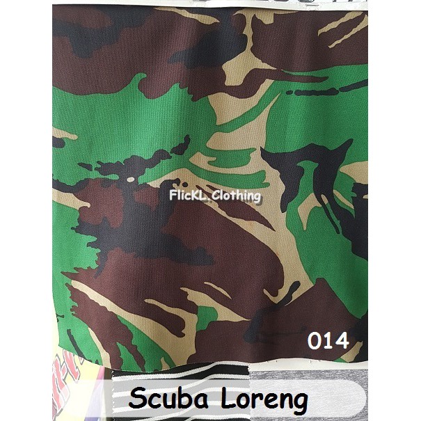 Bahan Kain Scuba Loreng Army Perbakin Mossy Oak Tentara