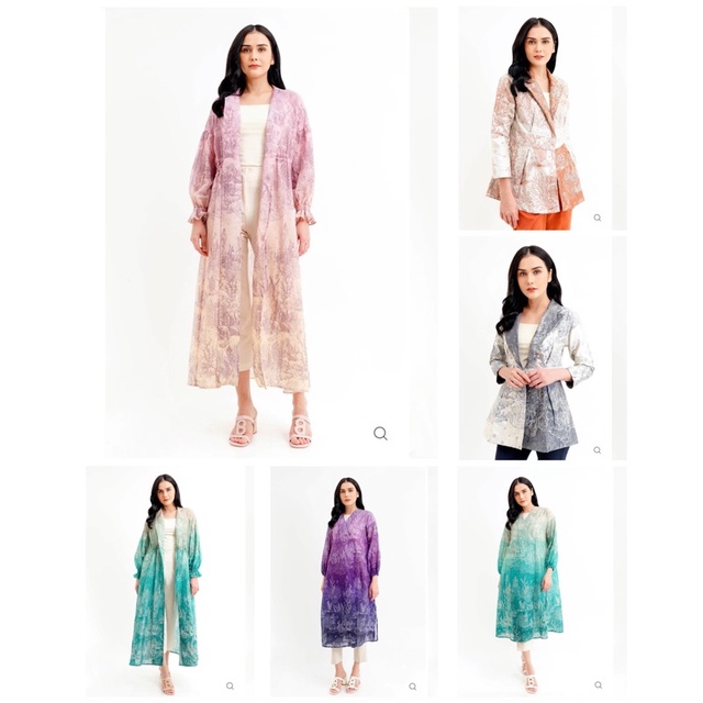 El Mar Minorca Drawstring Long Outer | Wrap Long Outer | Jacquard Outer by Benang Jarum