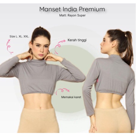 BAJU DALAMAN MANSET INDIA CROP TOP LENGAN PANJANG RAYON SUPER ADEM BANGET TIDAK BERBULU MENYERAP KERINGAT