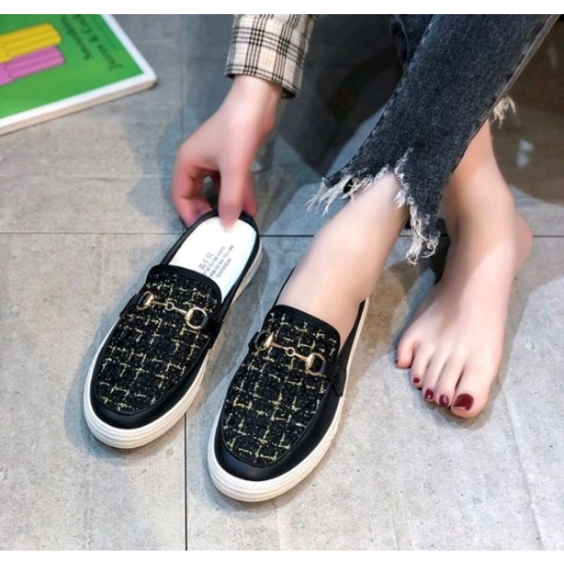 Sepatu Slip On Fashion Wanita Import NF621 Sepatu Sandal Ootd Wanita Kekinian Bisa Cod