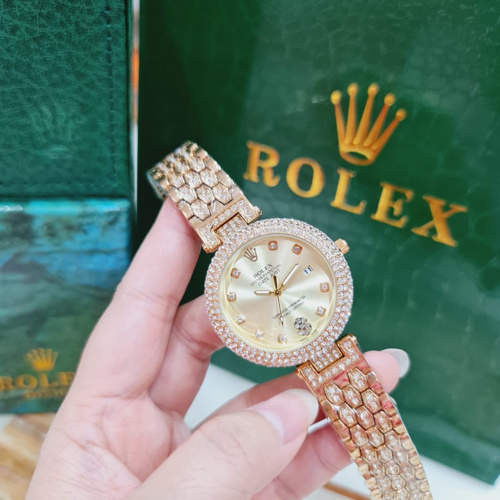 Grosiran Jam Tangan Wanita / Cewek Rolex Mata Fashion 8191MJ Tanggal Aktif Free Box Original - COD