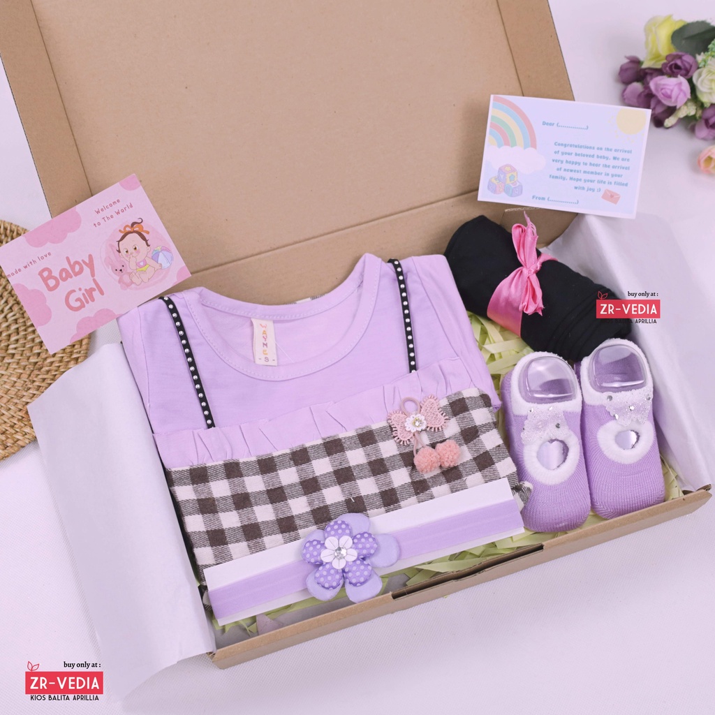 [ICY] Hampers Set Baby Girl 0-18 Month / Hadiah Kado Lahiran Perempuan Baby Dres New Born Bulan Gift