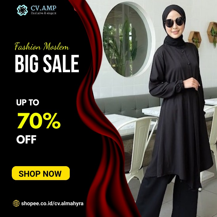 Atasan wanita fashion pakaian baju ootd model tunik tunic blouse terbaru kekinian lengan panjang abg