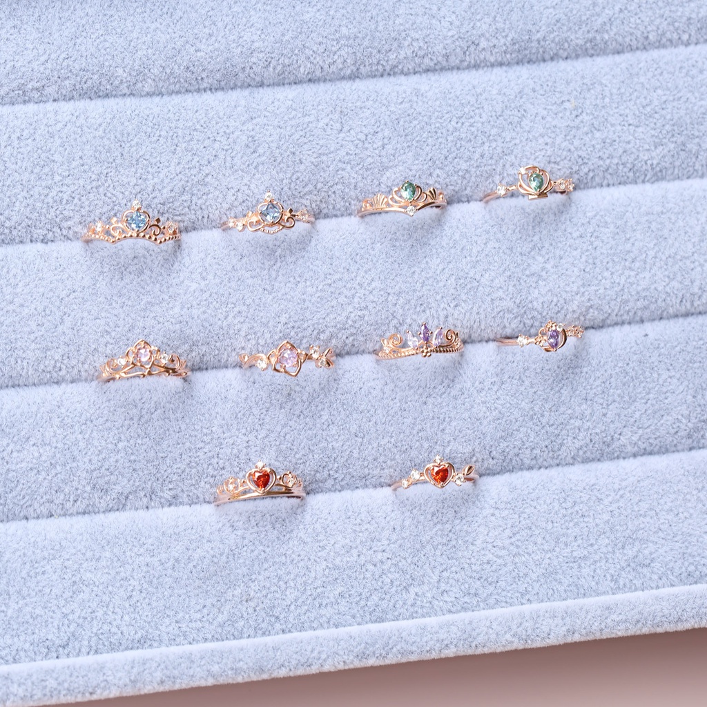 Cincin Model Terbuka Adjustable Desain Hati Warna Permen
