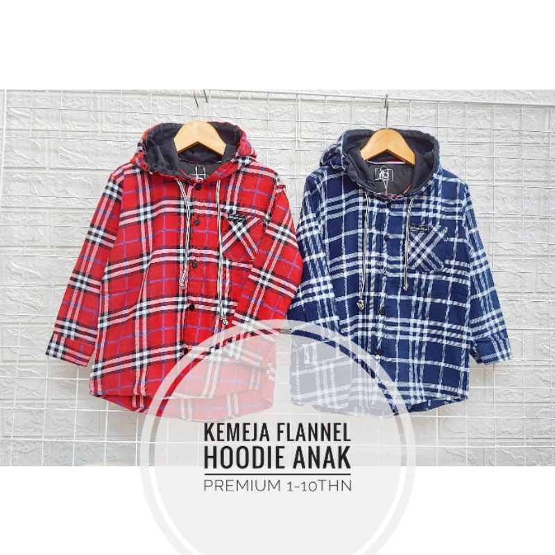 KEMEJA FLANEL HOODIE/KEMEJA FLANEL ANAK/HOODIE TANGAN PANJANG