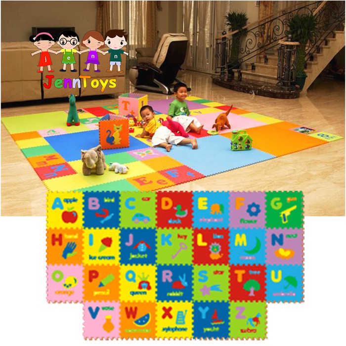 Puzzle Lantai - Puzzle Evamat - Matras Puzzle Evamat - Abjad Gambar / Matras / Tikar / Karpet /