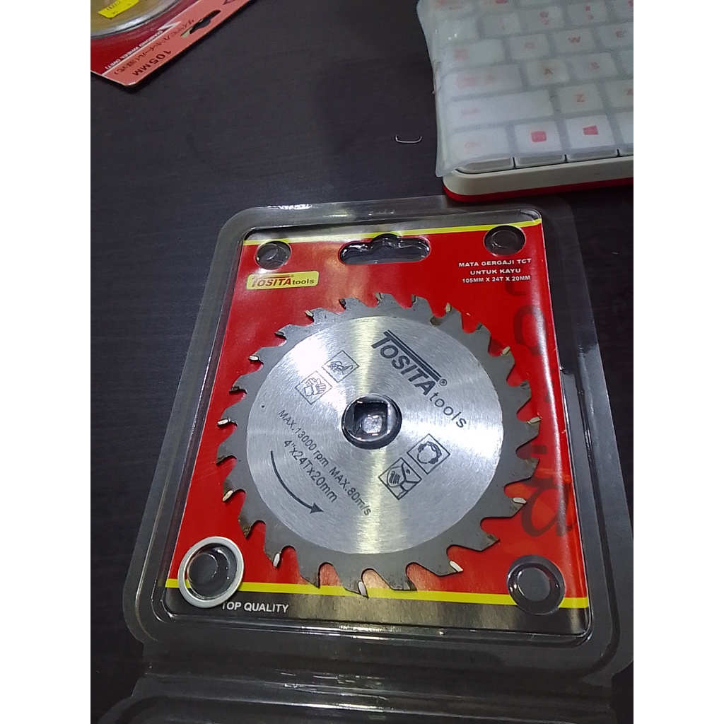 MATA GERGAJI TCT UNTUK KAYU  4'' INCH TOSITA