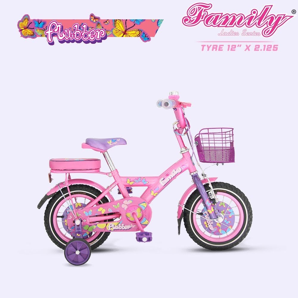 Sepeda Kota Anak Family Flubber 12 Inch x 2.125 Inch CTB 2-4 Tahun Hi-Ten Steel Kids City Bike