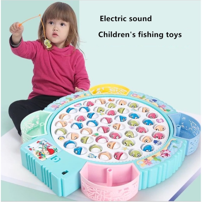 mainan anak pancingan musik led bayi balita gogo go go fishing /  mainan pancingan anak