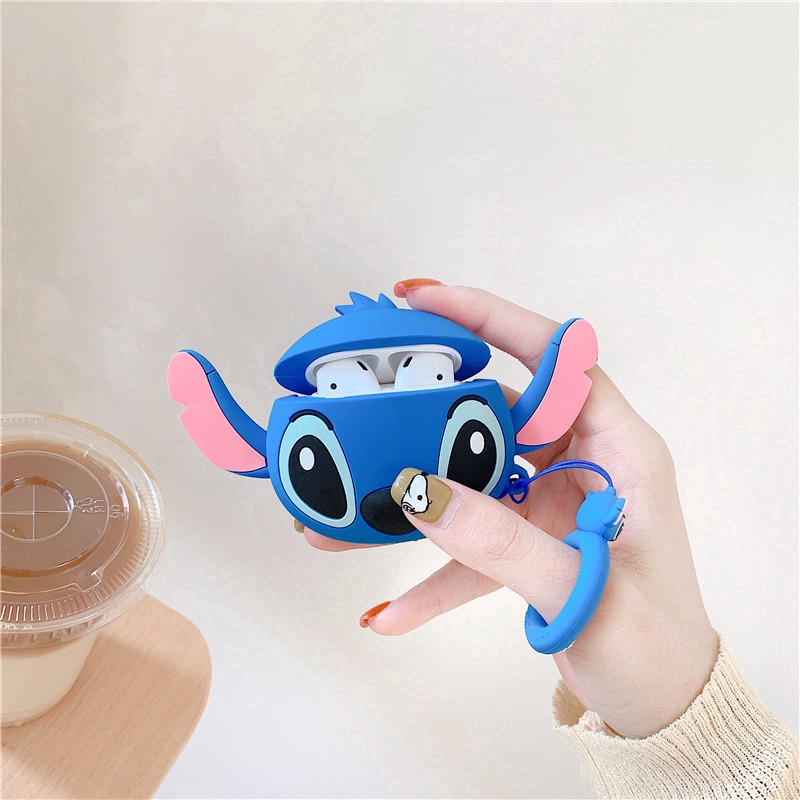 Soft Case Bahan Silikon Motif Kartun Stitch Untuk Airpods 1/2