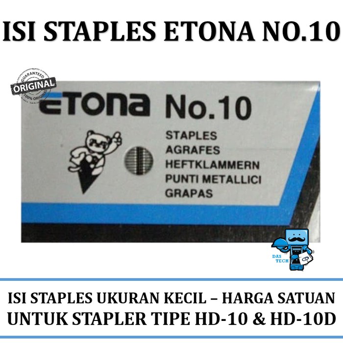 

Refill Staples Etona No 10 Kecil (1packs/satuan)