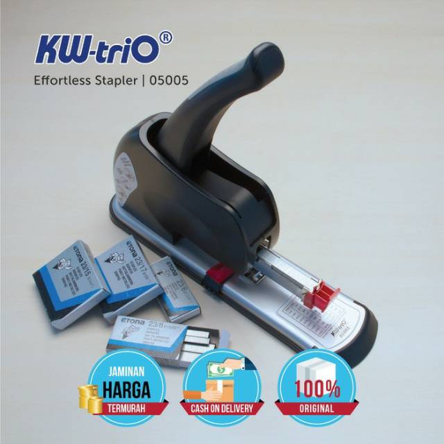 

Lever-tech EFFORTLESS STAPLER KW-Trio 5005, 200 halaman. Garansi 1 Thn