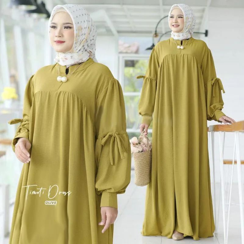 Timoti Dress / Gamis Wanita Muslim Terbaru Matt Crinkle Airflow Premium / Fashion Muslimah Terlaris 2022 / RC