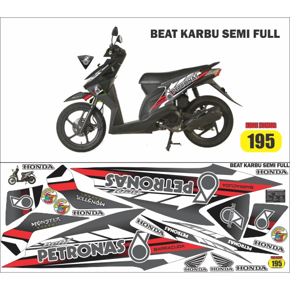 STRIPING BEAT KARBU / LAMA / STOCK DECAL ICON / STIKER BEAT CARBU / STICKER BEAT KARBU PETRONAS